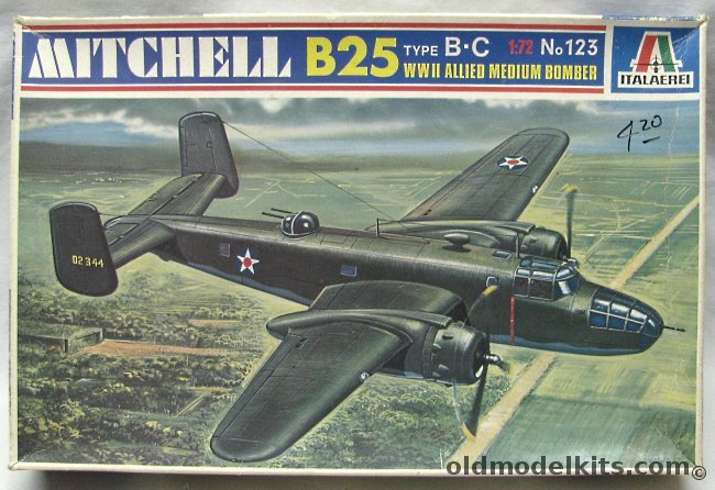 Italaerei 1/72 North American B-25B / B-25C Mitchell - USAAF Doolittle's Aircraft on the Tokyo Raid April 18 1942 / RAF 226 Sq Oland 1944, 123 plastic model kit